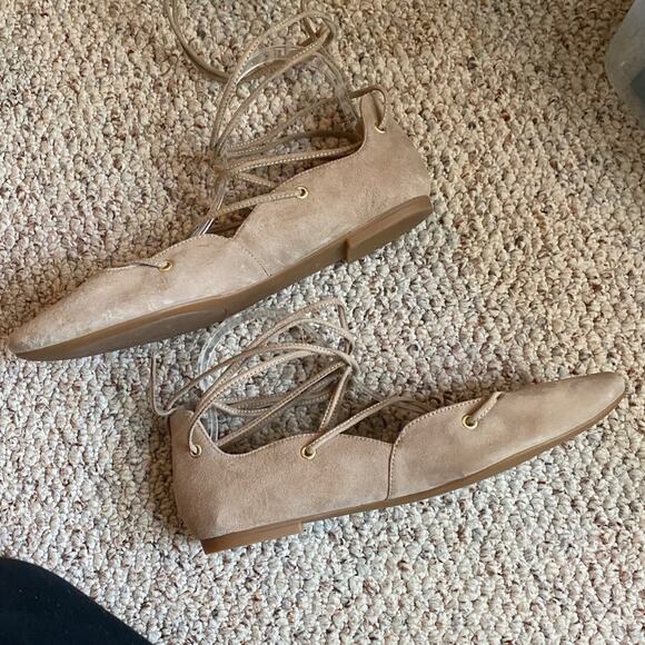 Nine West Tan Lace Up Ballet Flat - Picture 6 of 8